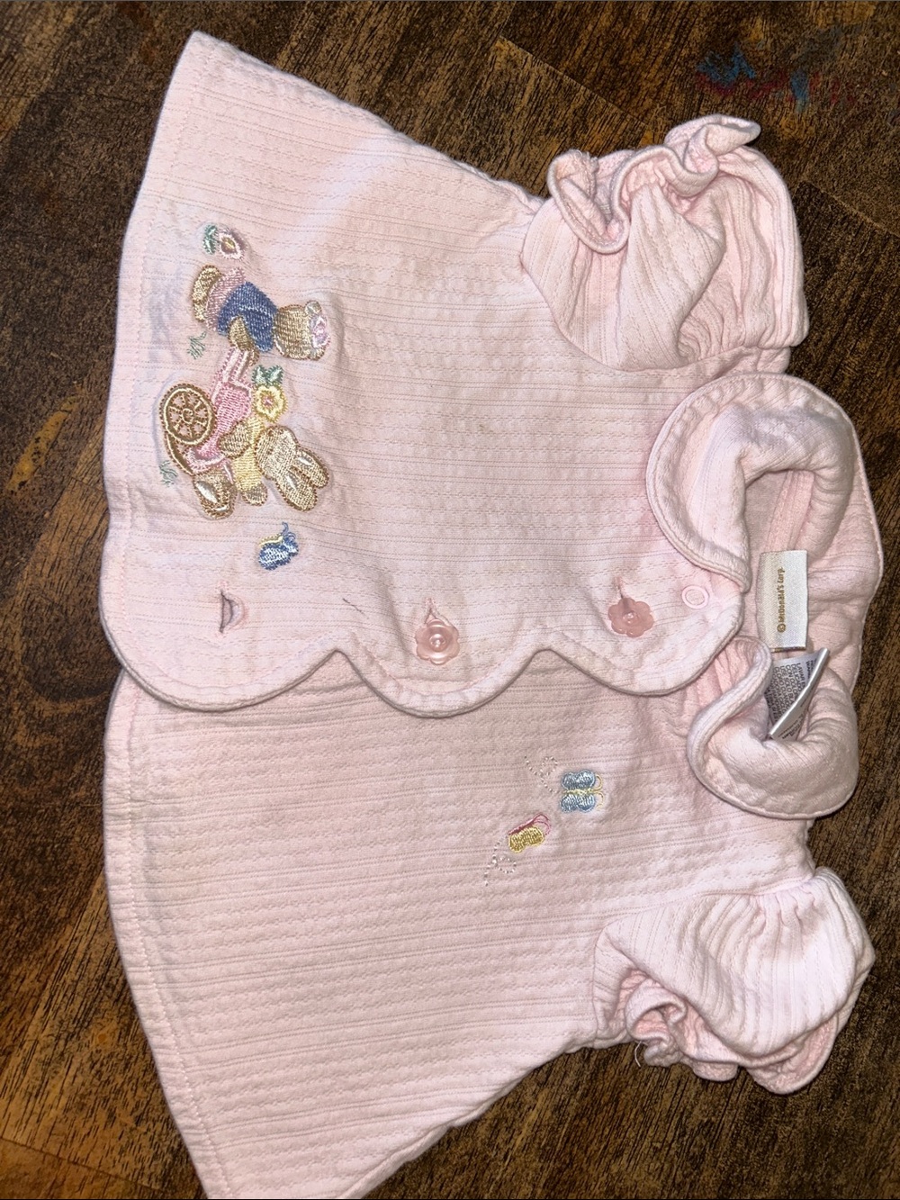 McDonald's Light Pink Scalloped Baby Jacket with Embroidered Details